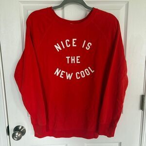Old Navy Nice is the New Cool Crewneck Red Orange Medium
